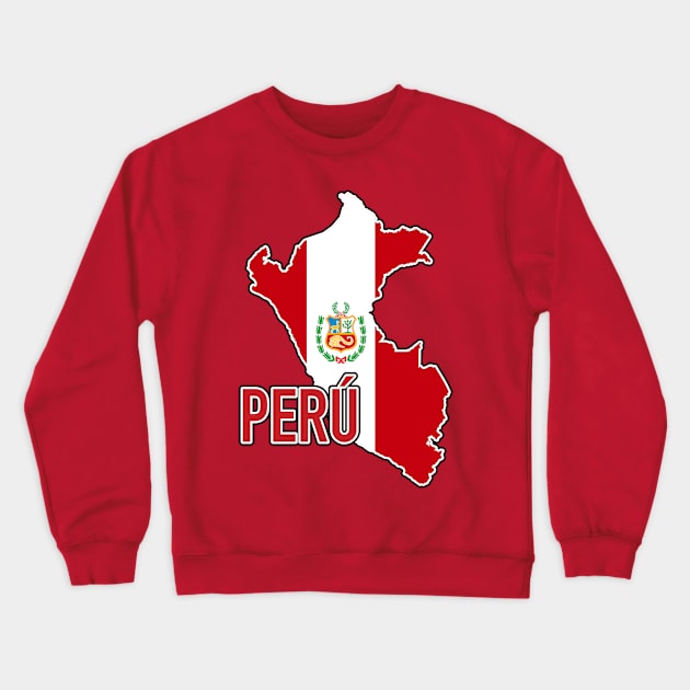 Mapa del Perú Crewneck Sweatshirt by verde